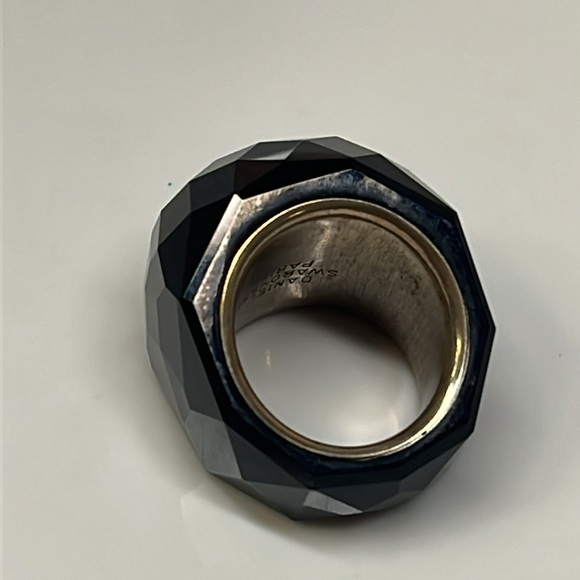 Daniel Swarovski Black Crystal Paris Ring with a Silver Tone Interior Band Color - Picture 9 of 9